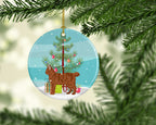 American Bobtail Cat Christmas Ceramic Ornament