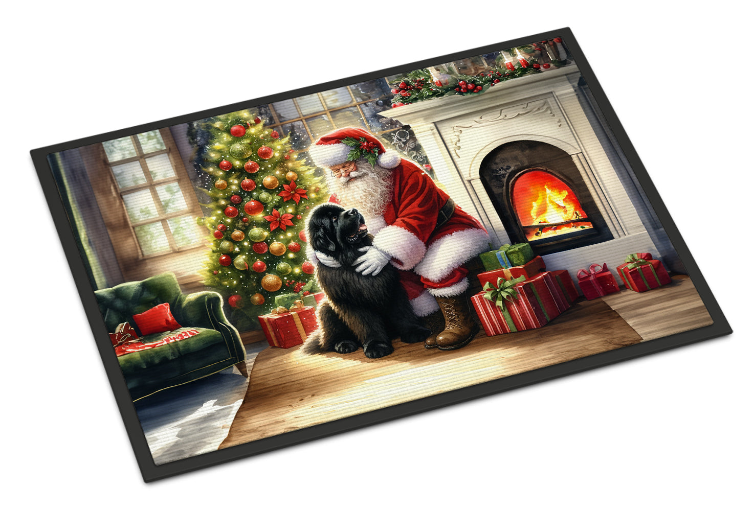 Newfoundland and Santa Claus Doormat