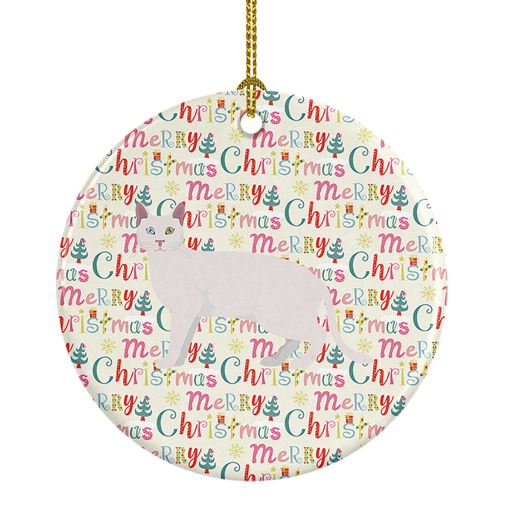 Khao Manee #1 Cat Christmas Ceramic Ornament