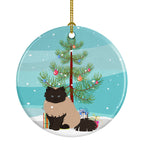Colorpoint Persian Hymalayan Cat Christmas Ceramic Ornament