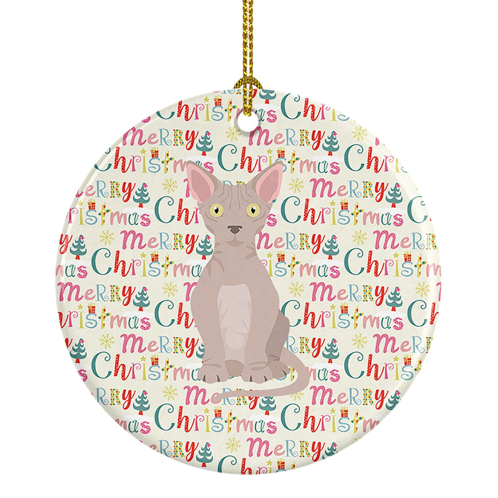 Minskin Cat Christmas Ceramic Ornament