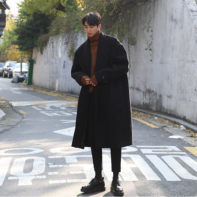 Men's Thickened Warm Long Coat - Loose Fit
