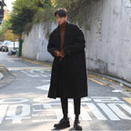 Men's Thickened Warm Long Coat - Loose Fit