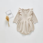 Baby Girls' Long Sleeve Knitted Ruffled Bodysuit Set