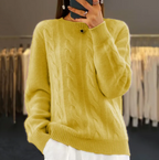 Women's Retro Cable-Knit Pullover Sweater | Streetwear