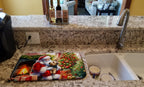 Norfolk Terrier and Santa Claus Dish Drying Mat