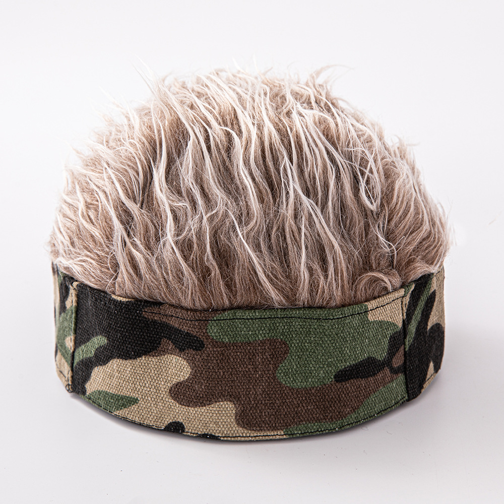 Short Hair Wig Retro Beanie | Embroidered Cap