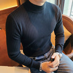 Solid Color Sweater with Fashion Collar