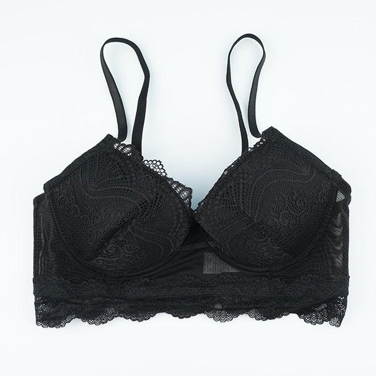 Black Lace Women's Lingerie with Adjustable Bra Support