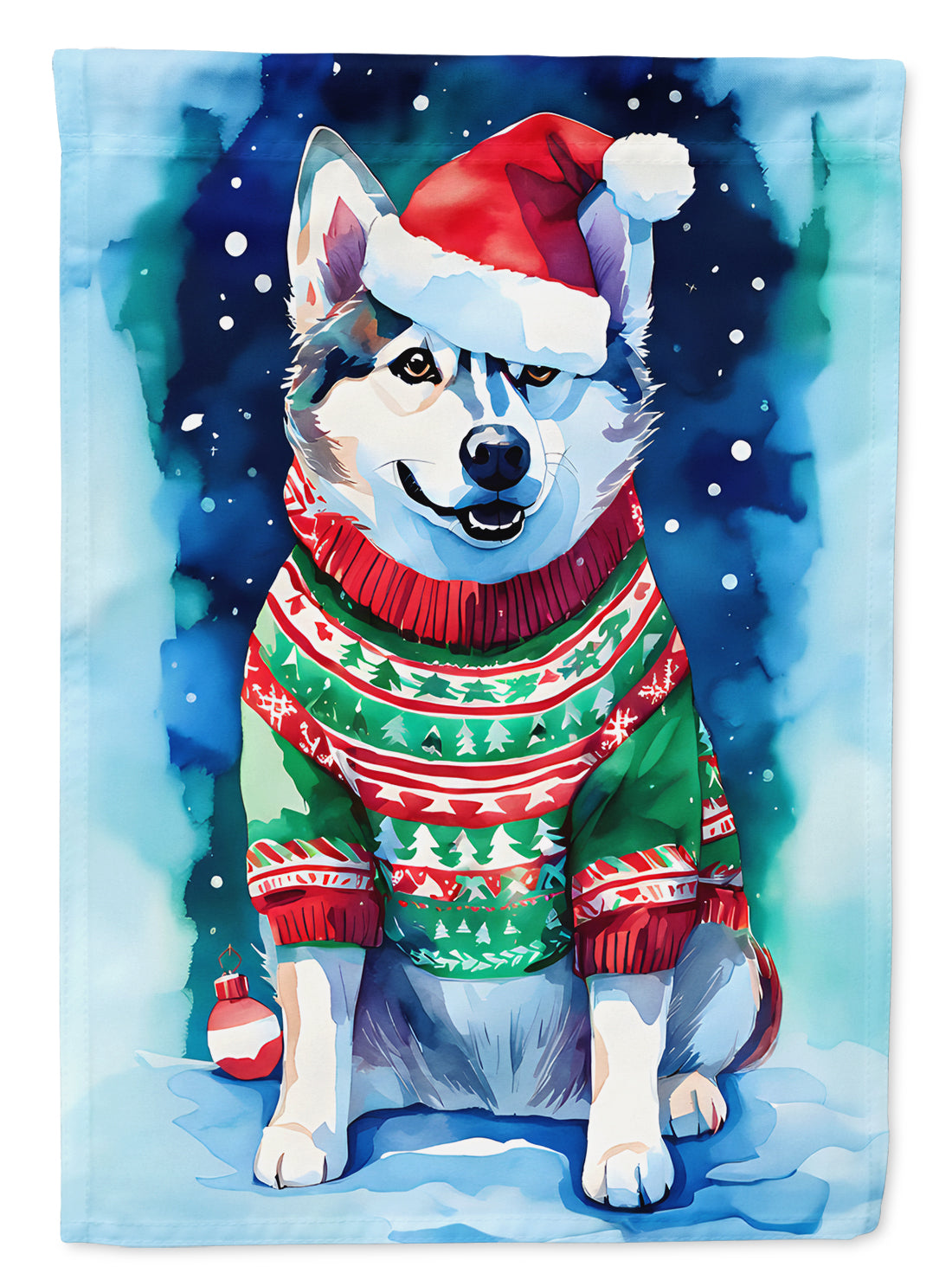 Siberian Husky Christmas Garden Flag