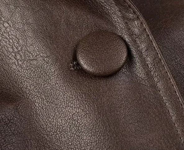 Women's Short Leather Jacket w/Belt