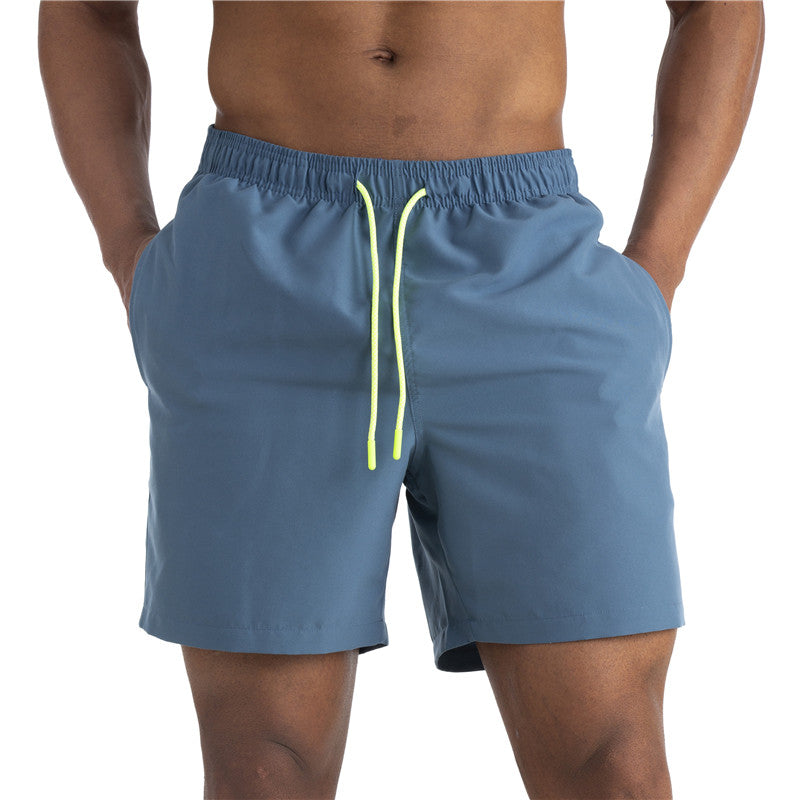 Men's Solid Drawstring Board Short Swim Trunks