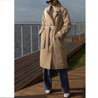 Long Cotton Jacket with Belt for Stylish Temperament