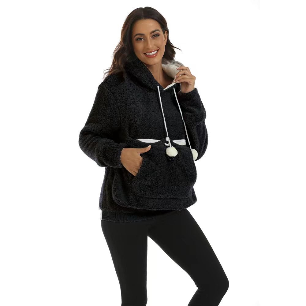 Large Pocket Solid Color Hoodie | Streetwear