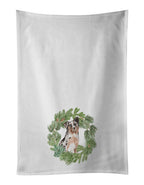 Australian Shepherd Blue Merle Shorthaired Christmas Wreath Kitchen Towel Set of 2