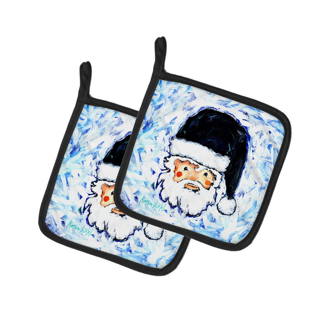 Novena Blue Santa Claus Pair of Pot Holders