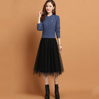 Slim Knit Lace Pullover Dress for Women - Autumn 2023 | Streetwear