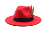 British Style Wool Jazz Hat with Versatile Flat Border | Embroidered Cap