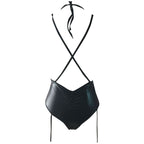 Plus Size Open Bra Crotchless Latex Bodysuit Lingerie