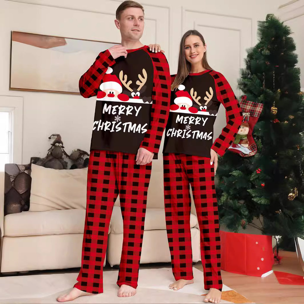 Cute Letter Print Christmas Family Pajama Set