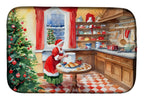 Cookies with Santa Claus Mrs. Claus Dish Drying Mat