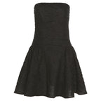 High Waist Slim Zipper Tube Top Halter Dress for Women