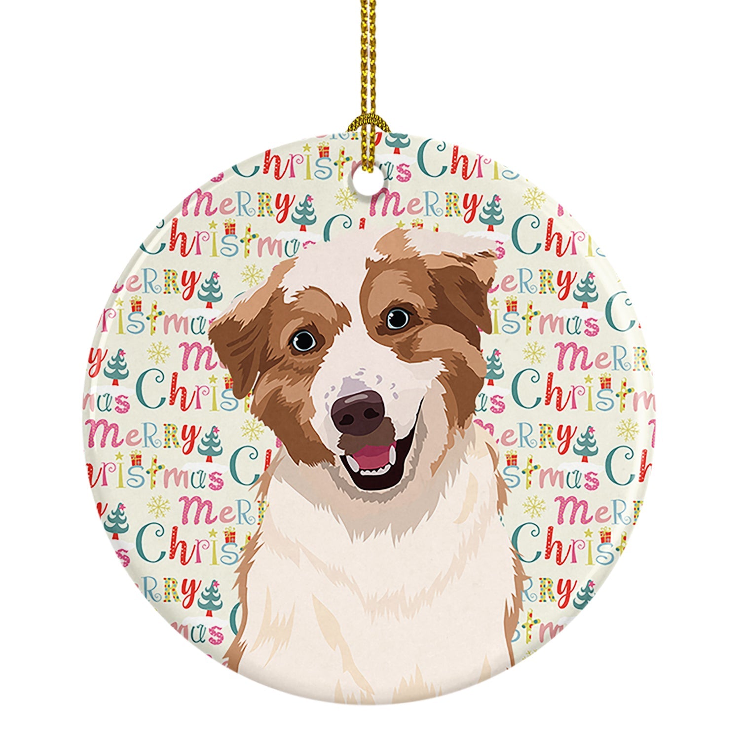 Australian Shepherd Red and White #1 Christmas Ceramic Ornament