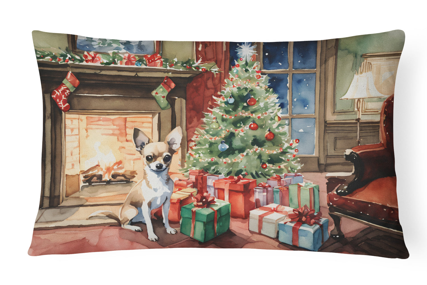 Chihuahua Christmas Throw Pillow