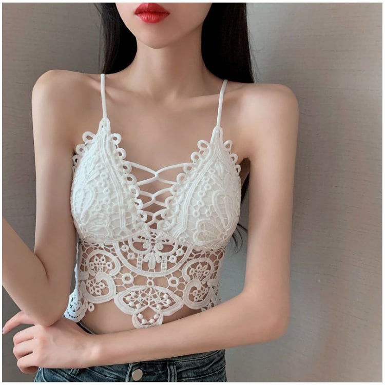 Lace Hollow-Back Padded Bralette