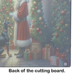 Doberman Pinscher and Santa Claus Glass Cutting Board