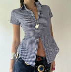 Plaid Button-Up Slim Fit Cardigan