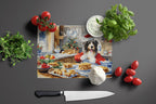 Bearded Collie Christmas Cookies Glass Cutting Board