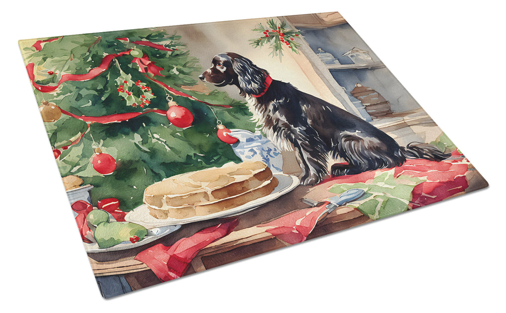 Boykin Spaniel Christmas Cookies Glass Cutting Board
