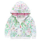 Girls Candy Color Hooded Zipper Coat and Tops