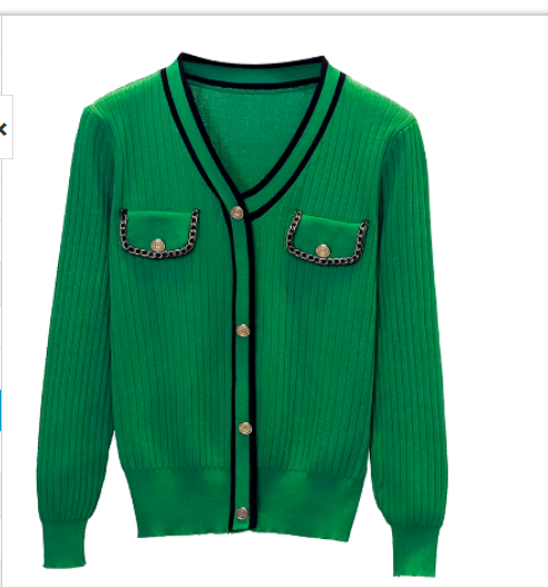 Oversized Thick Knit Sweater for Women - Long Sleeve V Neck