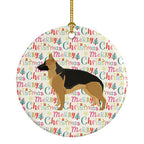 German Shepherd Merry Christmas Ceramic Ornament
