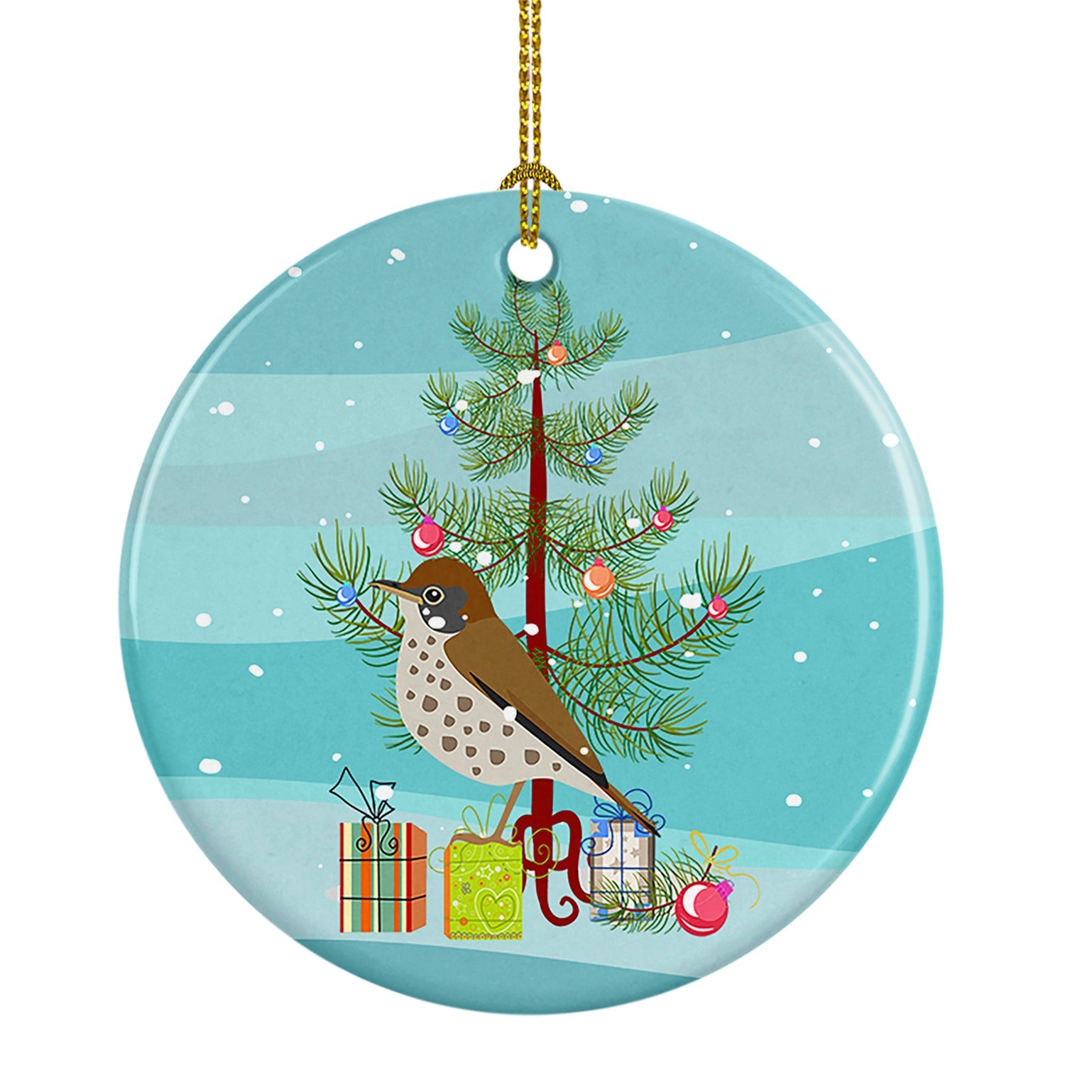 Thrush Merry Christmas Ceramic Ornament