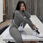High-Stretch Bodysuit for Women - Long Sleeve Yoga Pants