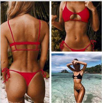 Multicolor Women's Swimsuit - Solid Color Bikini