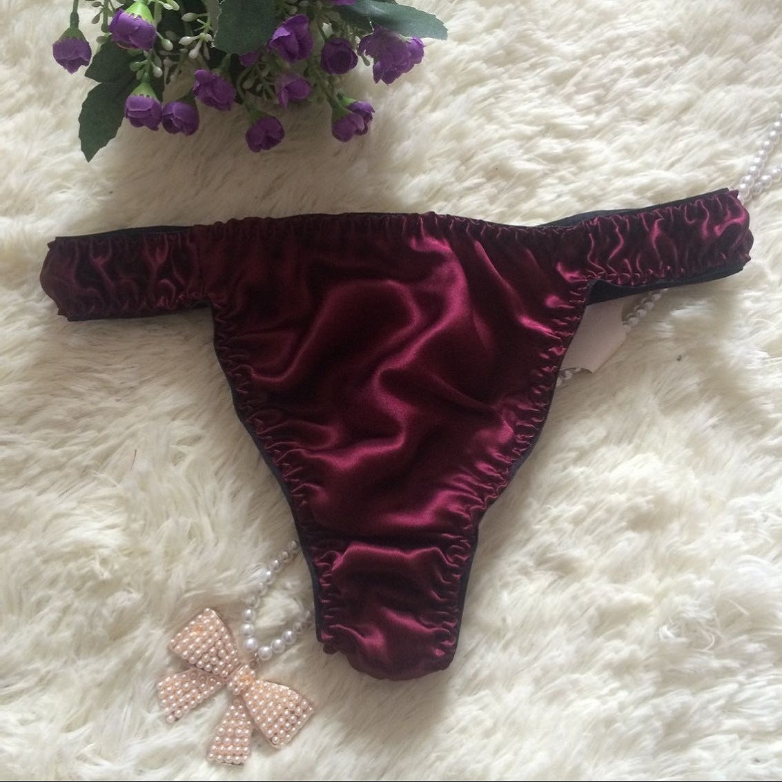 Silk Thong Underwear, Breathable Couple's Briefs