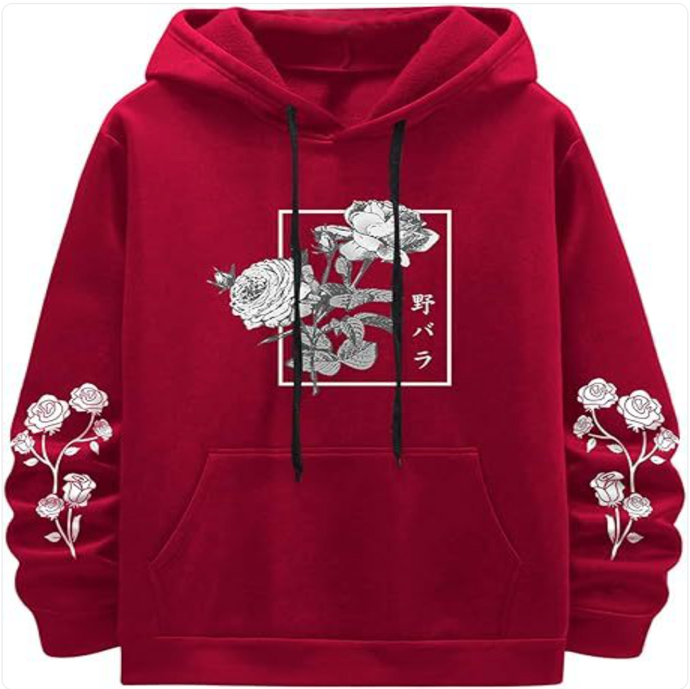 Rose Print Casual Sweatshirt | Streetwear
