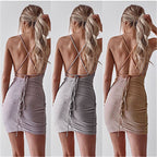 Sexy Backless Bodycon Dress with Spaghetti Straps