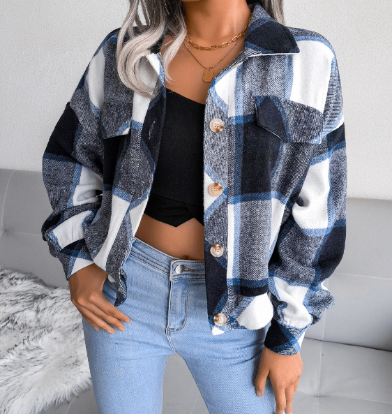 WOLFF Checkered Cardigan Wool Blend (One Piece)