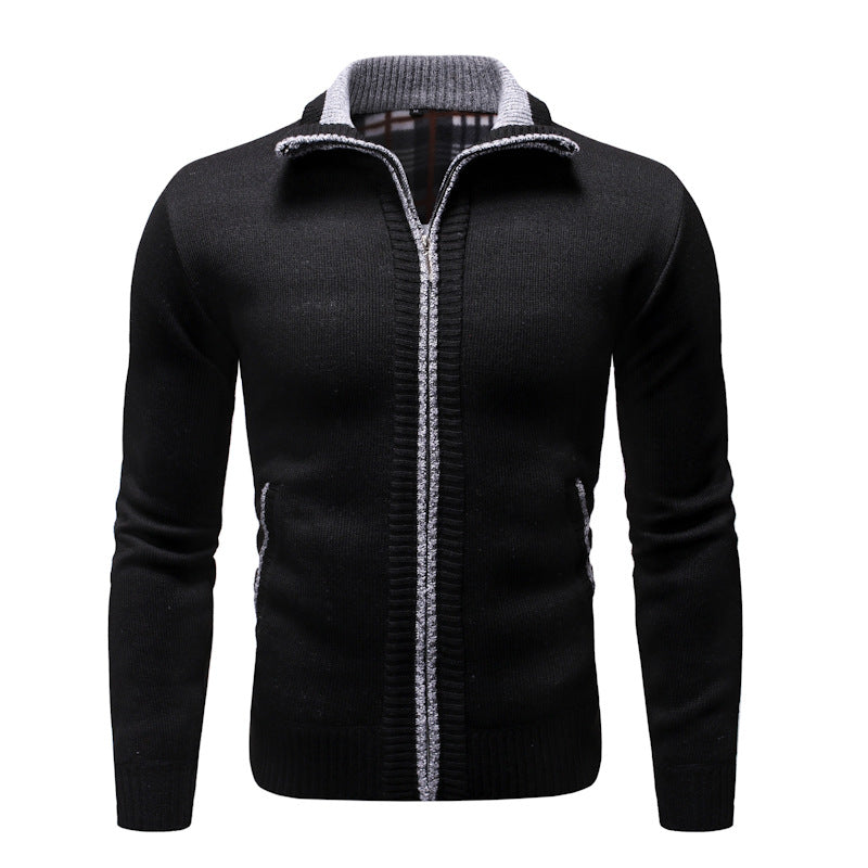 Thick Plus Velvet Men's Stand-up Collar Sweater