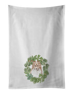 Sheltie/Shetland Sheepdog Adult Sable Christmas Wreath Kitchen Towel Set of 2