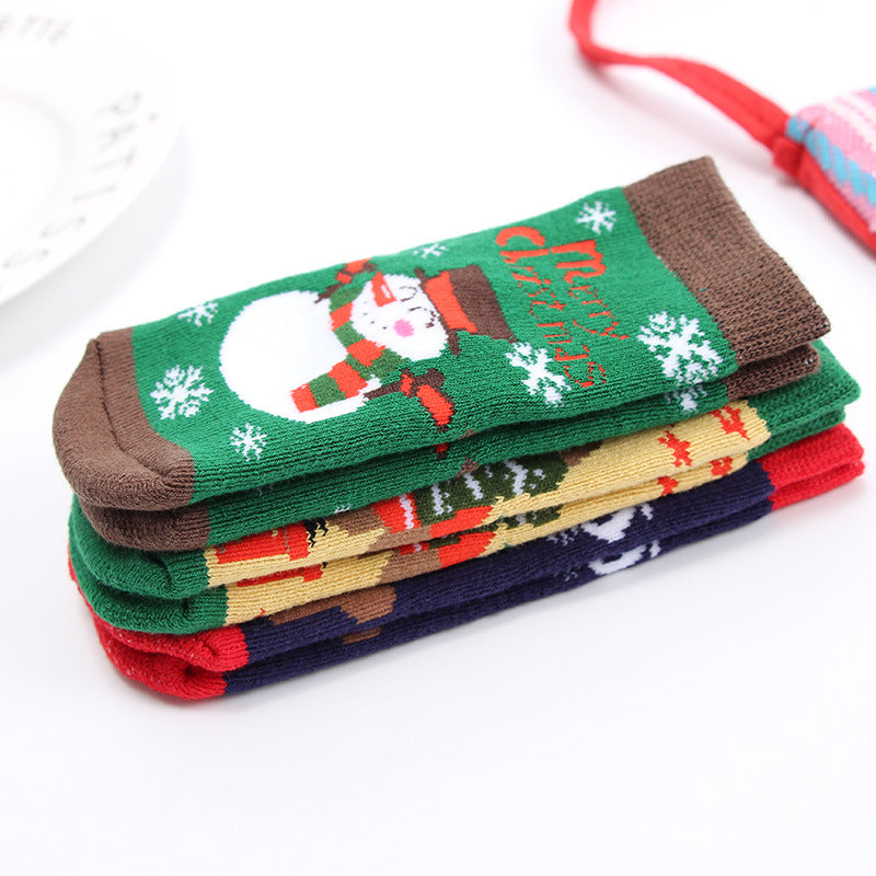 Kids' Christmas Thick Cotton Cartoon Baby Socks
