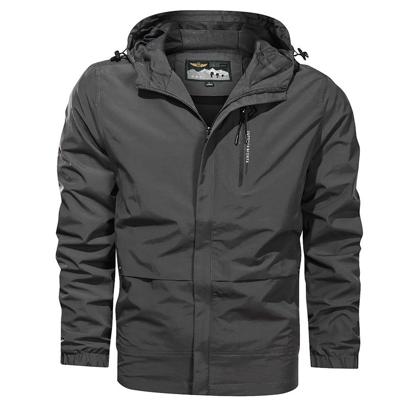Men's Outdoor Hooded Quick Dry Jacket in Large Size