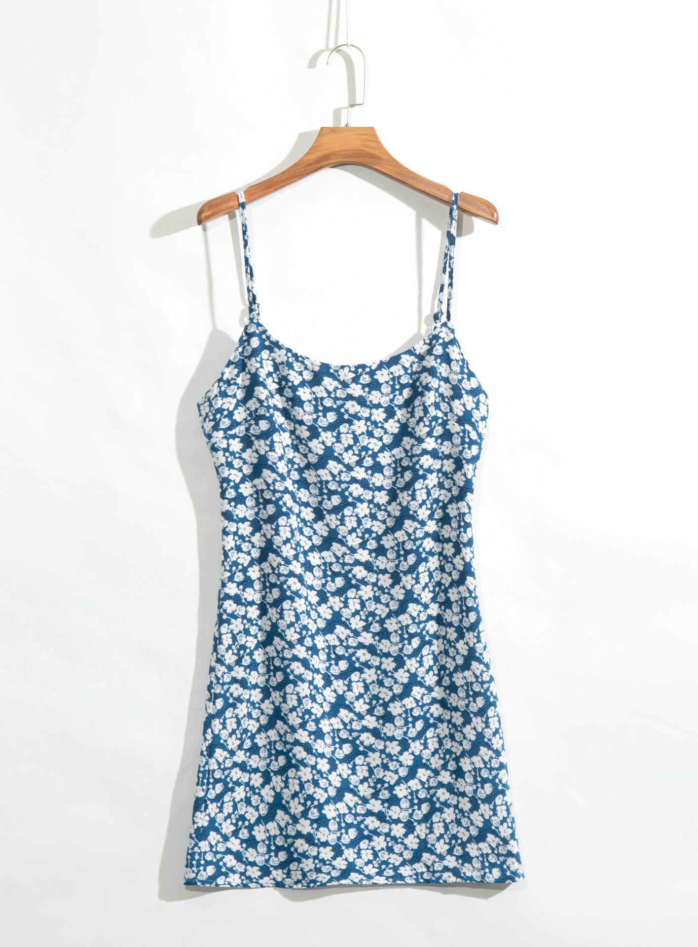 Blue Floral Cami Dress for Petite Women (Summer)