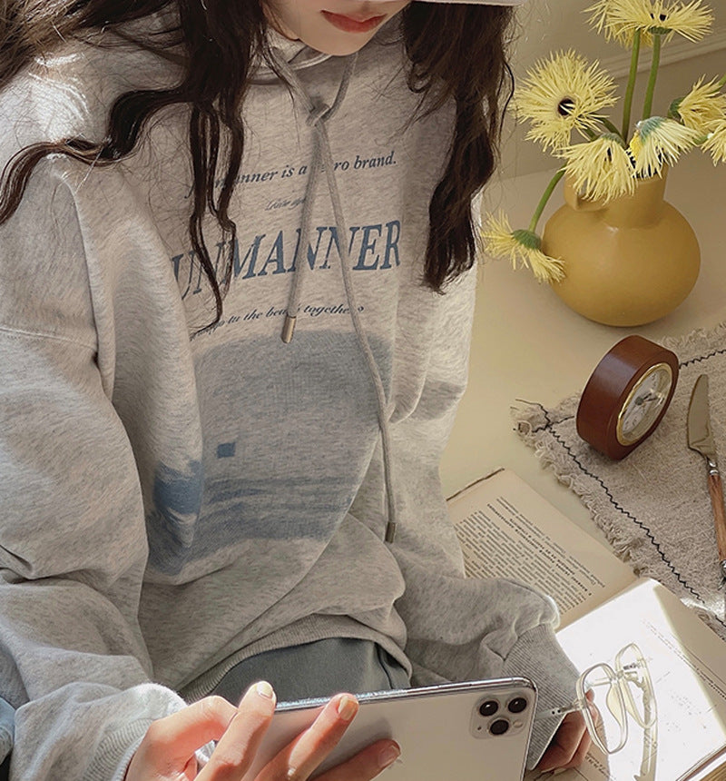 Vintage Letter Print Plus Size American Hoodie | Streetwear