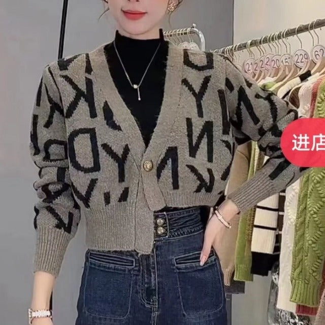2023 Women's V-Neck Loose Fit Cardigan Sweater